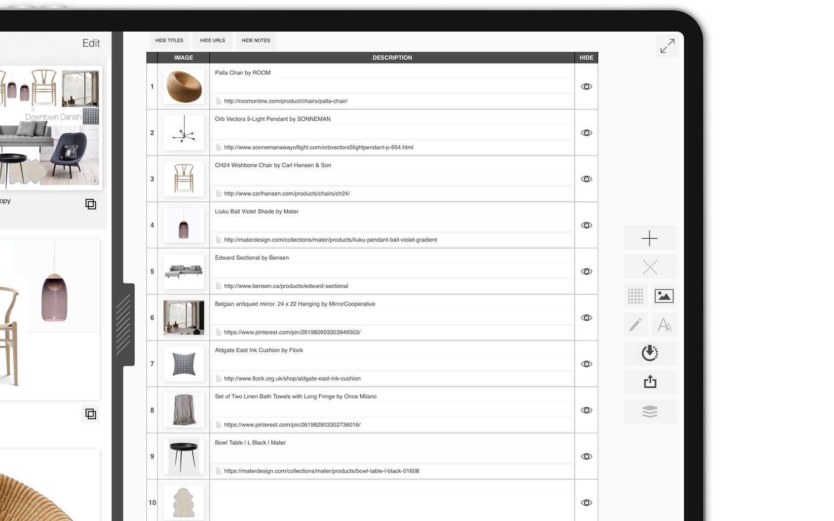 Morpholio Board: Best iPad App For Mood Board, Interior Design, Decor, Auto furniture list cut sheets
