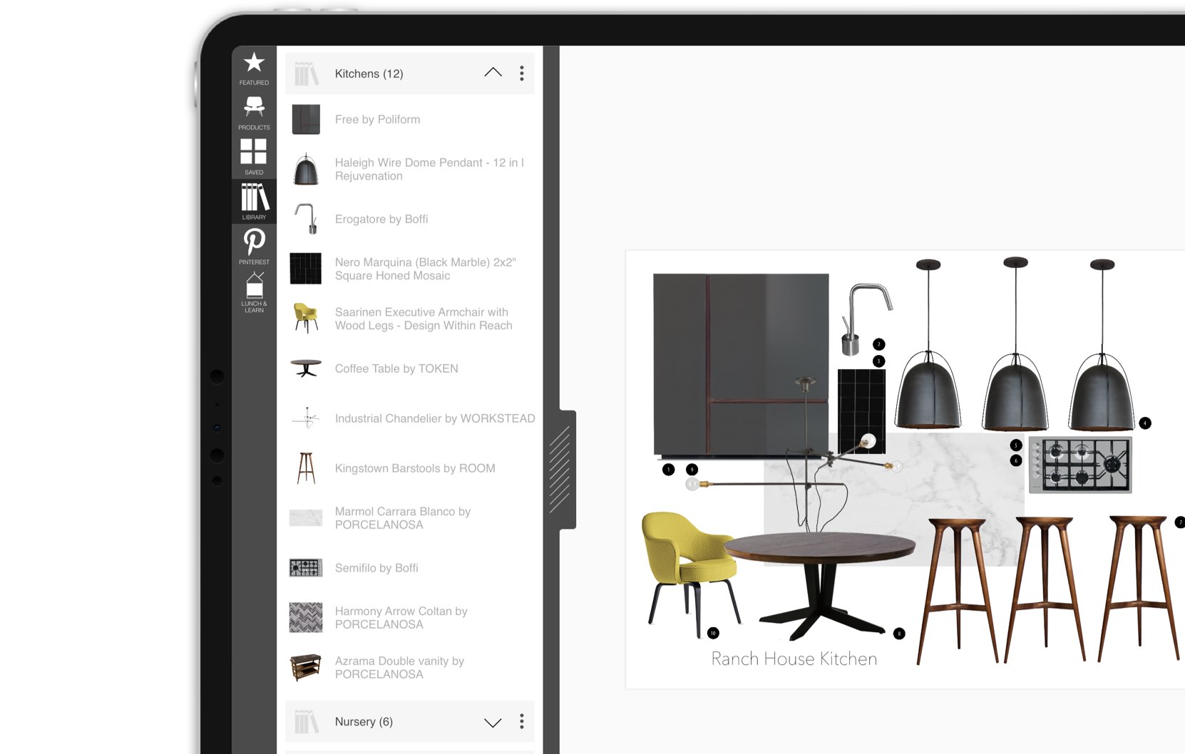 Morpholio Board: Best iPad App For Mood Board, Interior Design, Decor, Custom furniture library